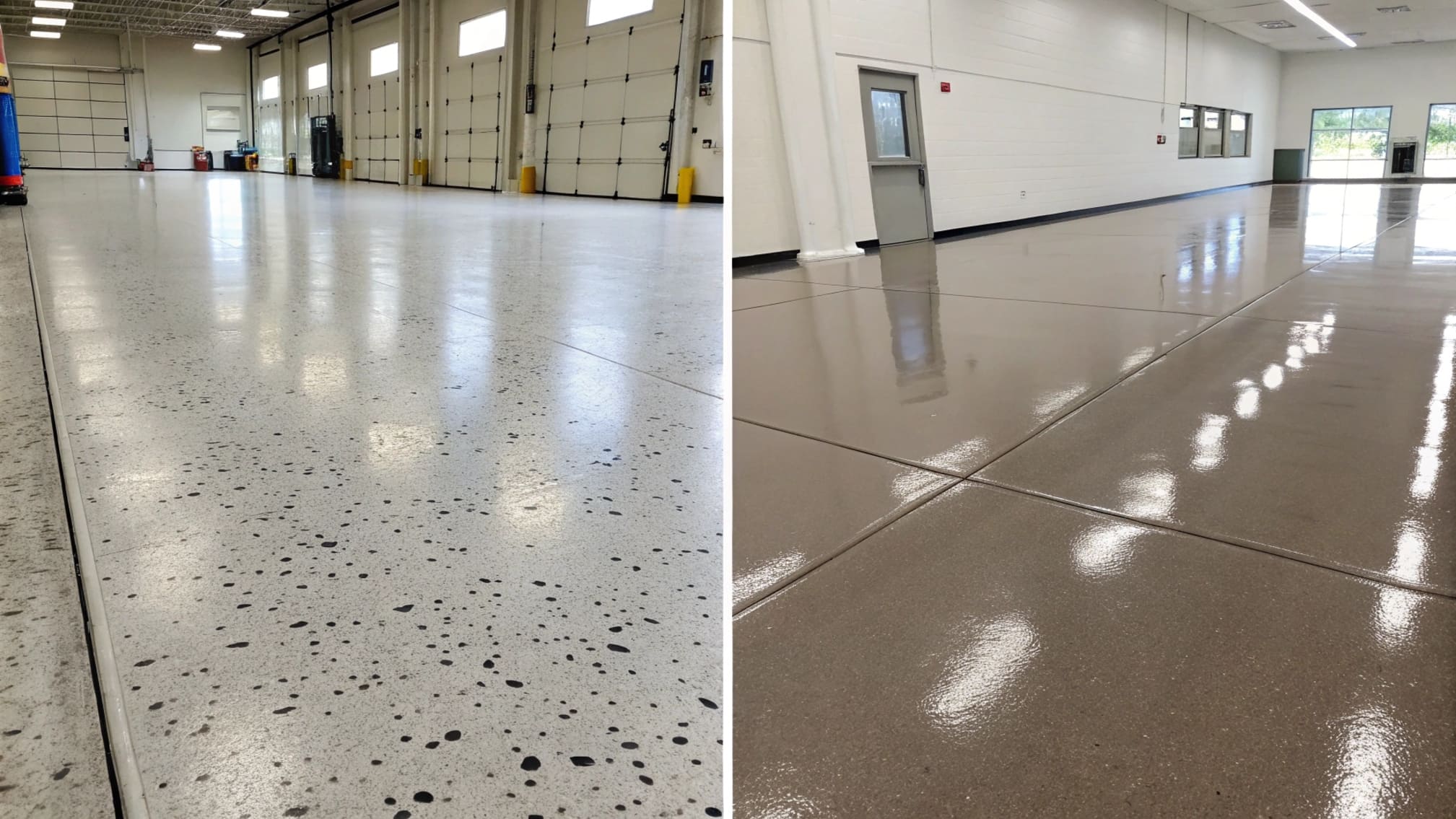 A perfectly smooth, bubble-free polyaspartic floor surface