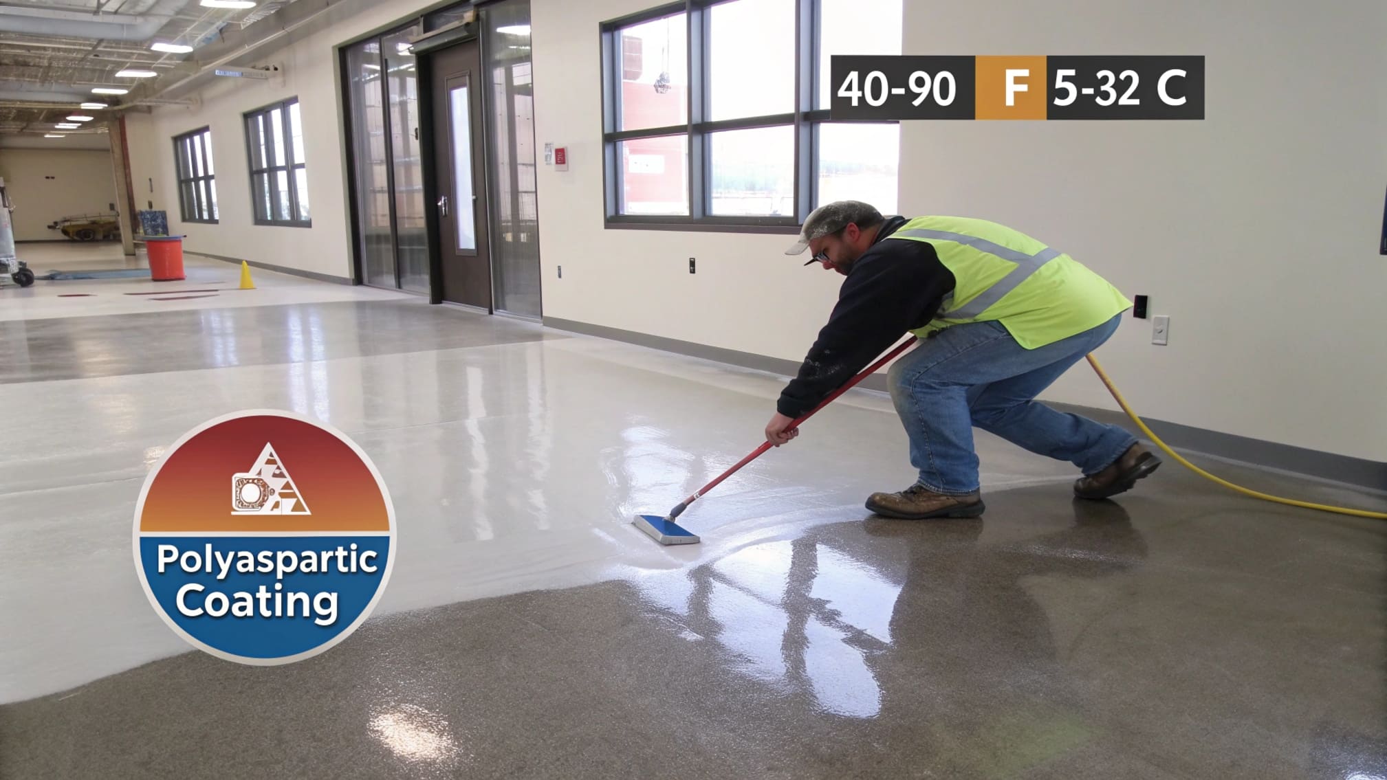 Temperature monitoring during polyaspartic floor installation