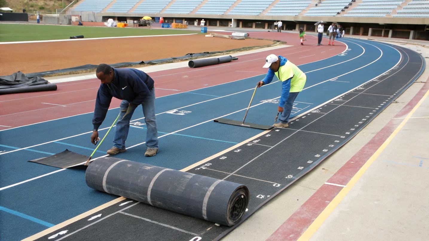 Prefabricated track roll installation