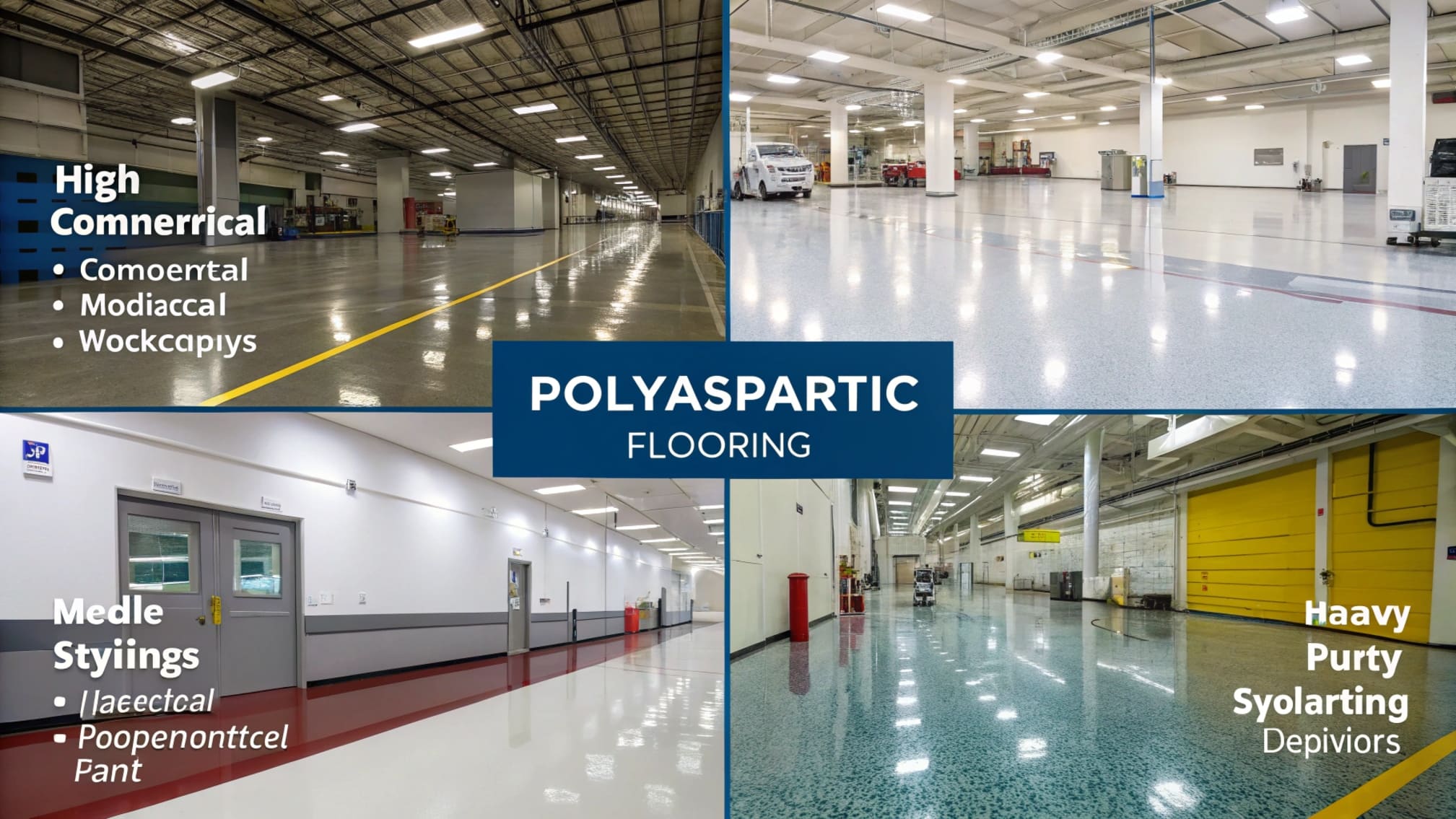 Diverse applications of polyaspartic flooring montage