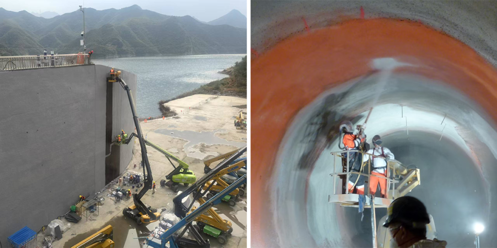 polyaspartic polyurea elastic waterproof coating for dams and tunnels